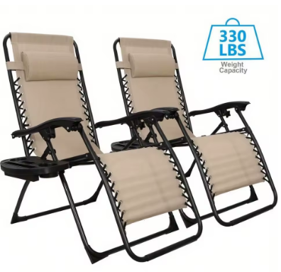 Zero Gravity Chairs Folding Outdoor Recliner Patio Lounge Chair Set