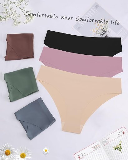 Riozz Women Bikini Seamless Panties, 6 Pack
