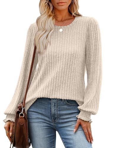 Women's Long Puff Sleeve Smocked Cuff Top