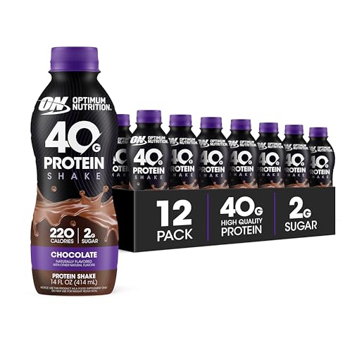12-Pack 14-Oz Optimum Nutrition 40g Protein Shake (Chocolate) Deal