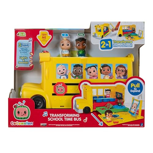 CoComelon Kids' Transforming School Time Bus w/ Lights & Sounds Toy