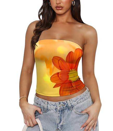 Ofeefan Printed Tube Tops for Women