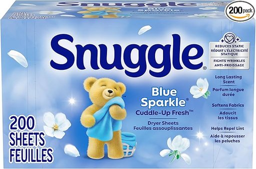 Snuggle Fabric Softener Dryer Sheets, Blue Sparkle, 230 Count