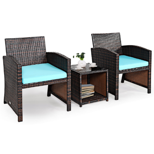 Costway 3-Piece Patio Rattan Wicker Set