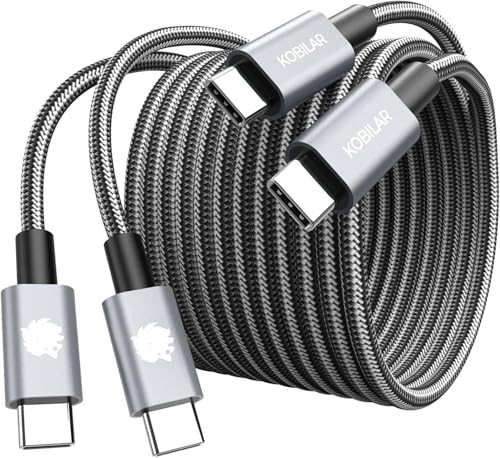 2-Pack 6' 240W Kobilar USB-C to USB-C Charging Cables