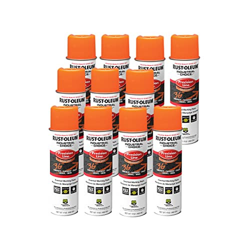 Rust-Oleum Industrial Marking Spray Paint 12-Pack, Fluorescent Orange