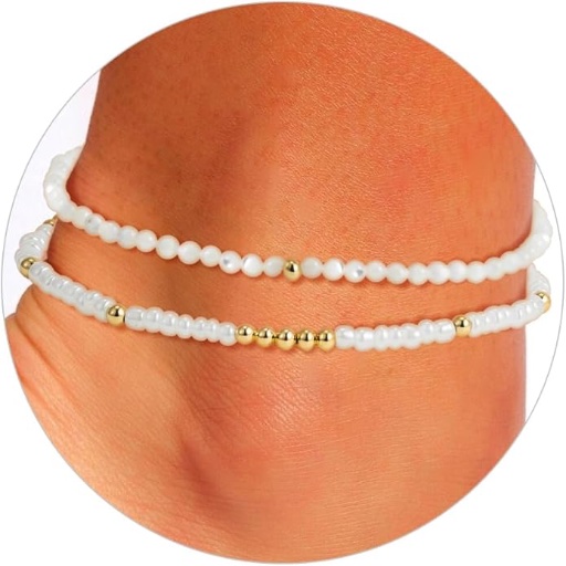 Boho Gold Anklet Bracelets--2 Pcs
