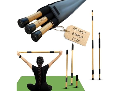 Portable Bamboo Yoga Stick Set