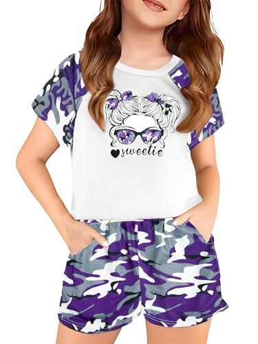 Clothes Cool Girl Print Tie Dye Short Sleeve Tee Shirt & Shorts