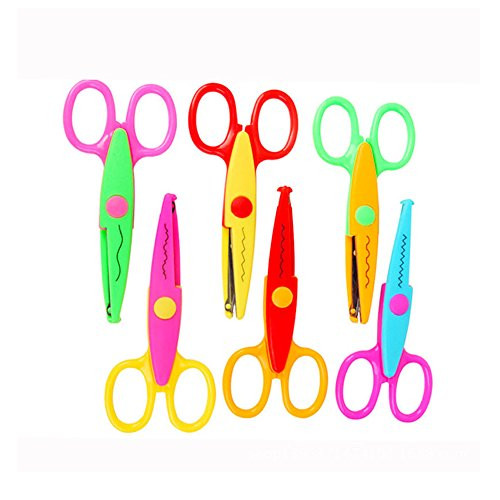 Jialeey Plastic Kids Design Safety Art Scissors (6-pack)