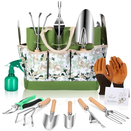 10-Piece Heavy Duty Stainless Steel Garden Tools Set