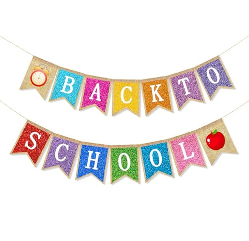 Back to School Burlap Banner