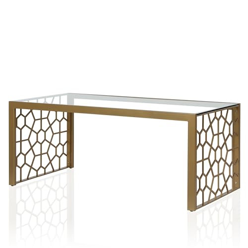 CosmoLiving Juliette Top Glass Coffee Table 