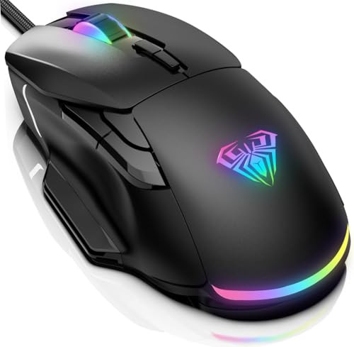 AULA 12800 DPI RGB Backlight Wired Optical Gaming Mouse