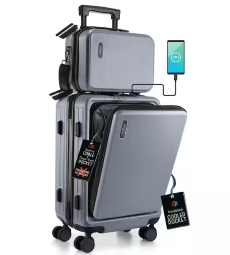 TRAVELARIM Expandable Hard Carry-On Luggage Set