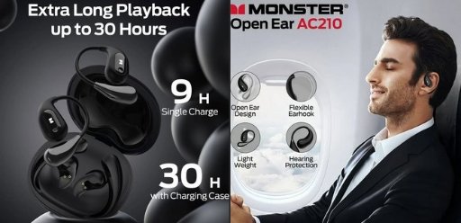 Monster Open Ear Headphones W/30H Playtime