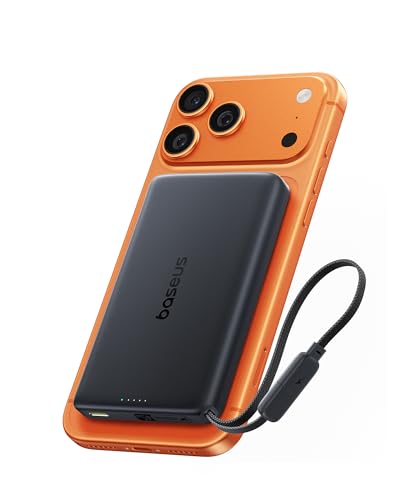 Baseus Picogo AM52 10,000mAh MagSafe Qi2.2 25W Magnetic Power Bank w/ Built-In 45W USB-C Cable Deal