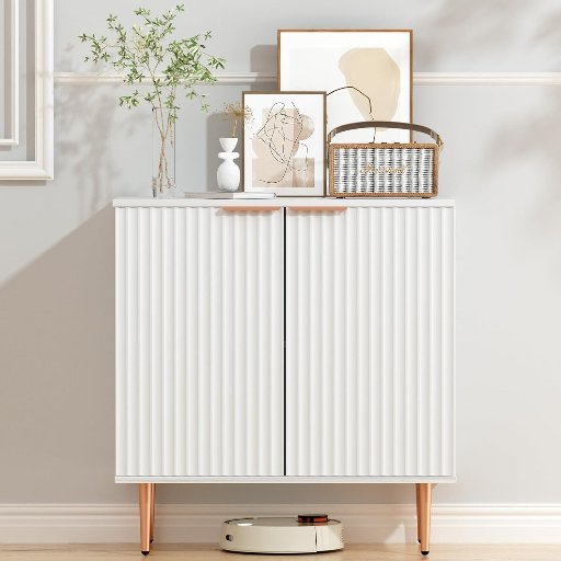 EOYUTLLY Fluted Buffet Storage Cabinet