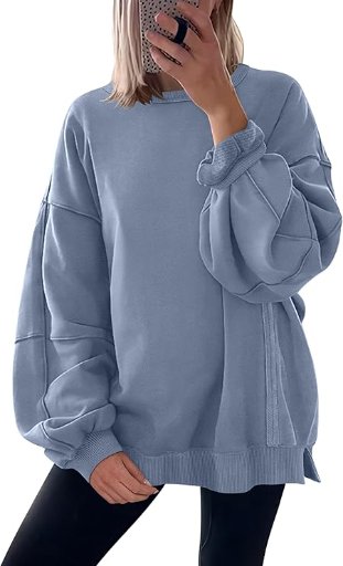 Anrabess Oversized Long Sleeve Sweatshirt