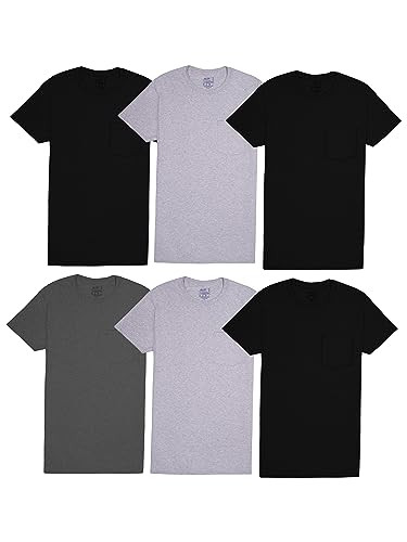 6 Pack Fruit of the Loom Tagless Men's Tee Undershirts