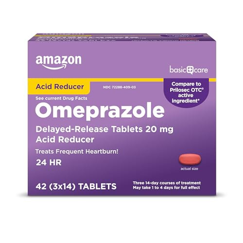 Amazon Basic Care Omeprazole 20mg Delayed Release Tablets