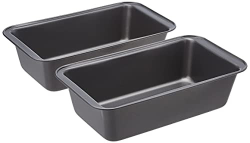 Amazon Basics Rectangular Baking Bread Loaf Pan, Set of 2