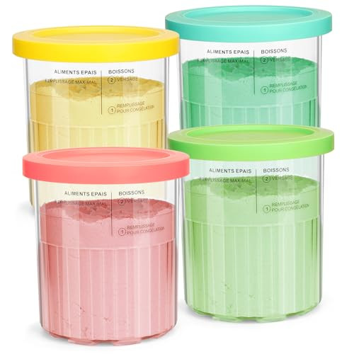 4 Pack Ninja Creami Deluxe 24 Oz. Pints and Lids