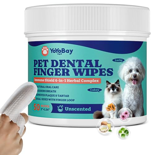YoYoBay Dog Teeth Cleaning Wipes, 50 Count