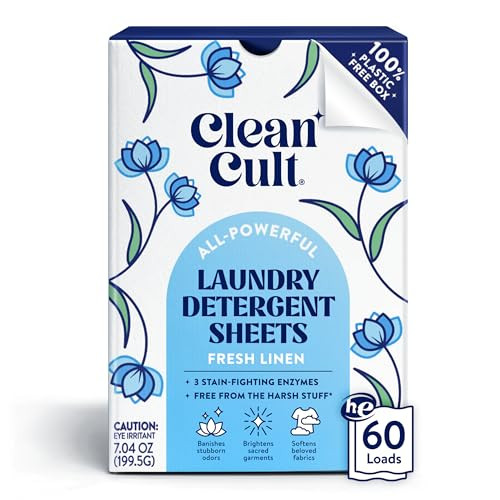 Cleancult Laundry Detergent Sheets, 60 Loads