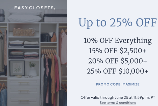 Easy Closets Sitewide Sale
