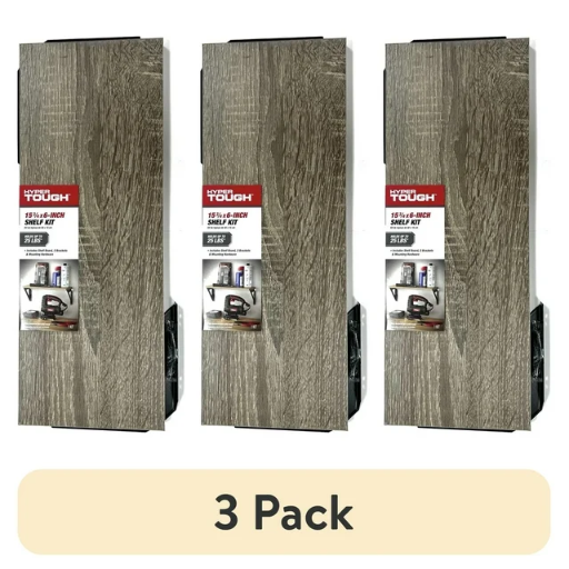 Hyper Tough Rustic Gray Laminated Wood Shelf 3-Pack