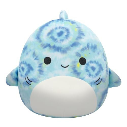 Squishmallows Luther Blue Tie-Dye Tiger Shark Plush