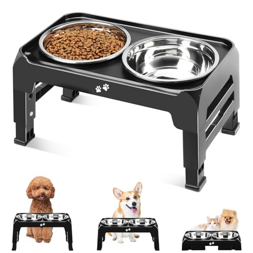 Comesoon Adjustable Elevated Dog Bowl Stand