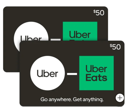 2-Pack $50 Uber/Uber Eats eGift Cards