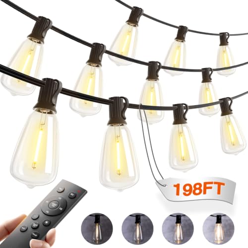 Addlon 198FT Outdoor Waterproof String Lights w/ Plastic ST38 LED Edison Bulbs Deal