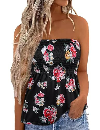 Pleated Ruffled Tube Top