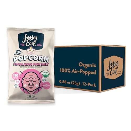 Lesserevil Himalayan Pink Salt Organic Popcorn (24-Pack)