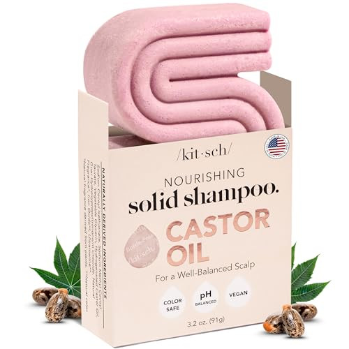 Kitsch Castor Oil Shampoo Bar Soap - Hydrating & Moisturizing Hair Care