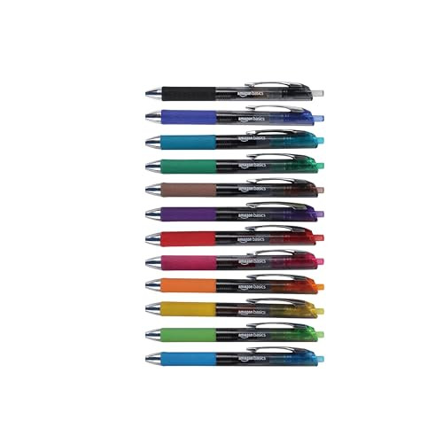 Amazon Basics Retractable Fine Point Gel Pens (12-Pack)