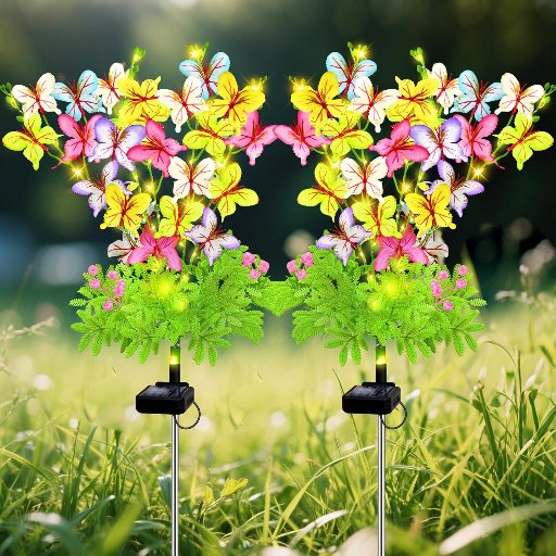 Butterfly Solar Garden Lights, 2 Pack