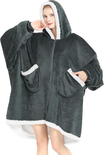 Topcee Oversized Wearable Sherpa Fleece Blanket