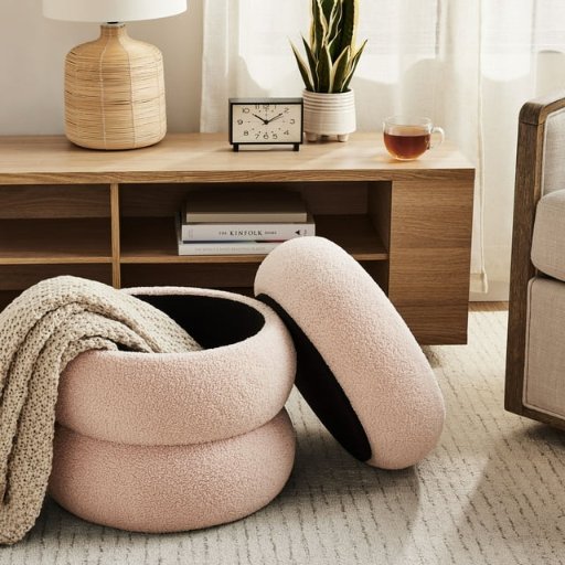 Mainstays Boucle Cloud Storage Ottoman