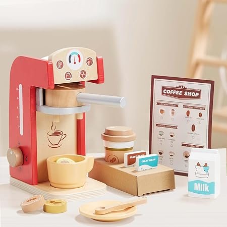 Kid's Giant Bean Wooden Coffee Maker Set