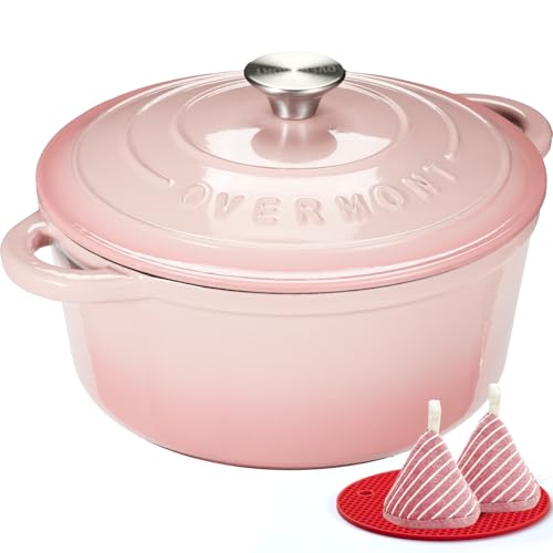 Overmont 7-Quart Enameled Cast Iron Dutch Oven Pot Deal