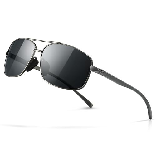 SUNGAIT Men's Ultra Lightweight Rectangular Polarized Sunglasses