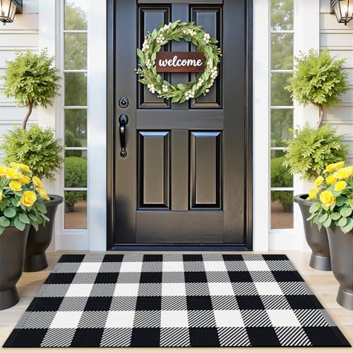 SofterCharm Cotton Woven Checkered Plaid Mat 2'4'' x 3'7''