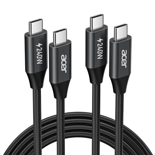 Acer 240W USB-C to USB-C Nylon Braided Charging Cable 2-Pack