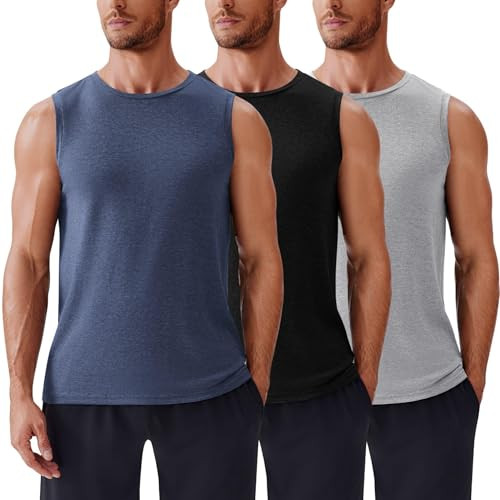 PINSPARK Men's 3 Pack Workout Tank Tops