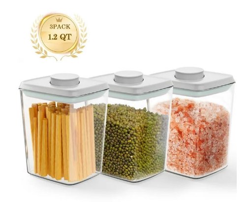 FOUKUS Food Storage Container with Lid, 3 Pack
