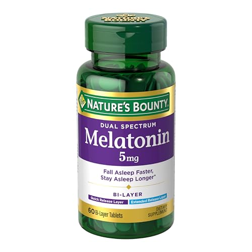 Nature's Bounty Melatonin 5mg Dual Spectrum Bi-Layer Tablets 60-Count Deal